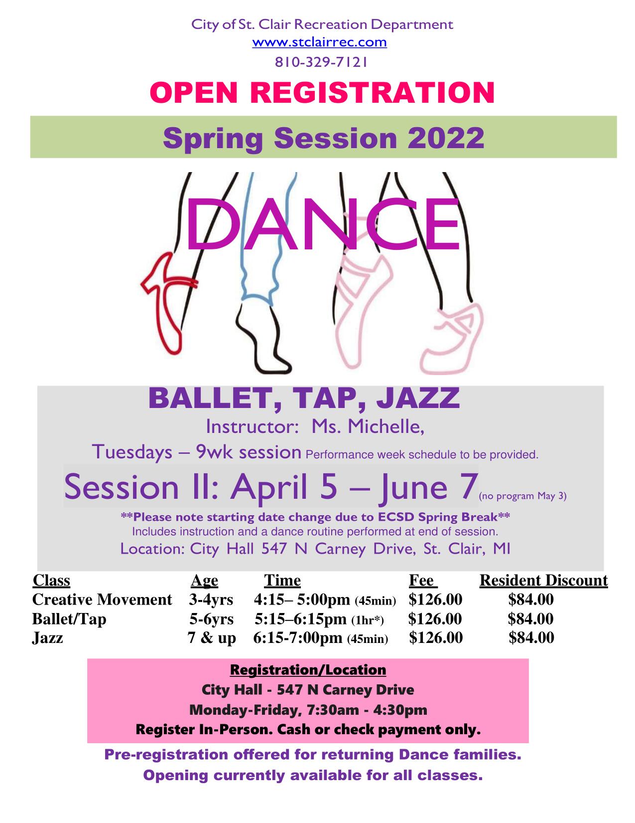 Dance New Regisration Spring
