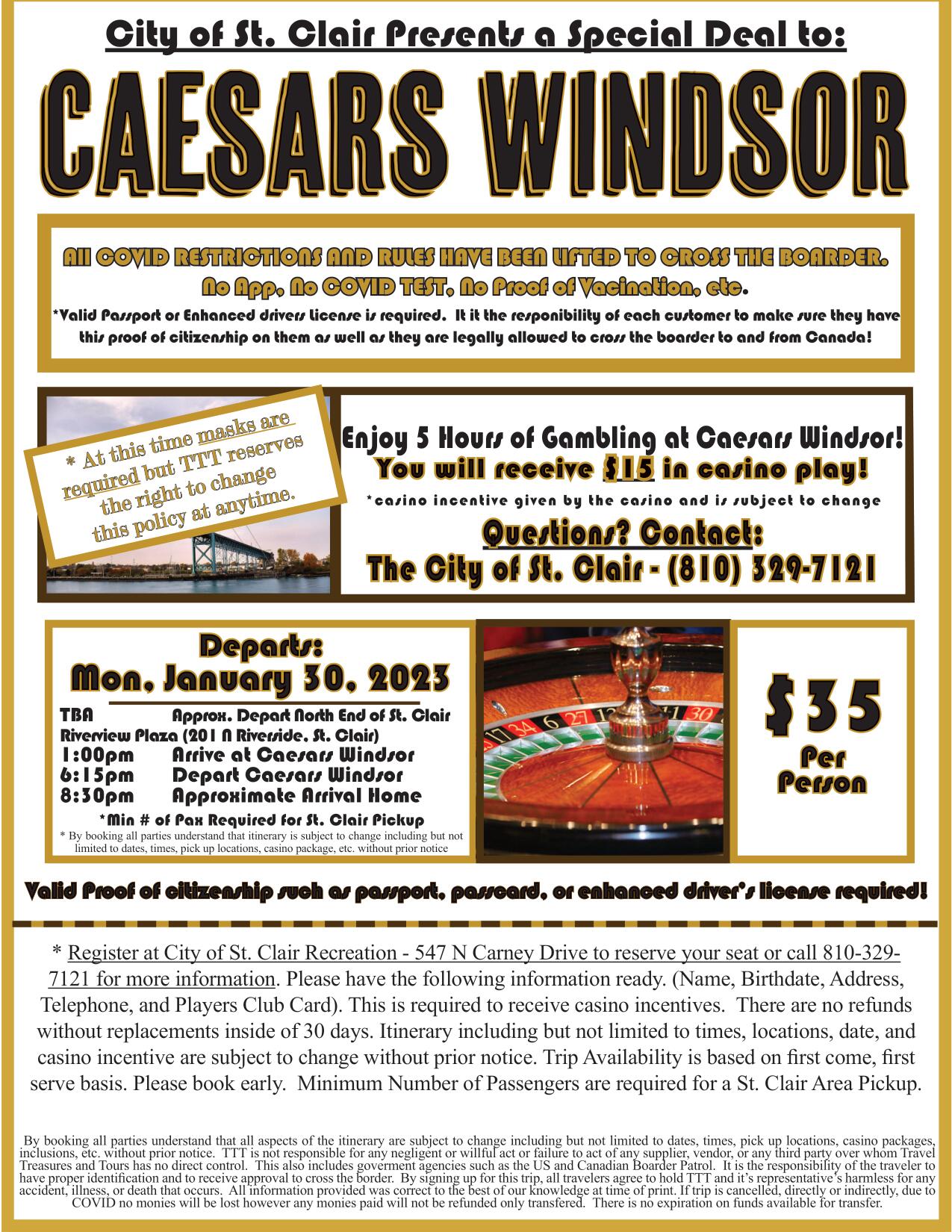 St. Clair – Casino Windsor – 1-30-23 – New One Trip Flyer (1)