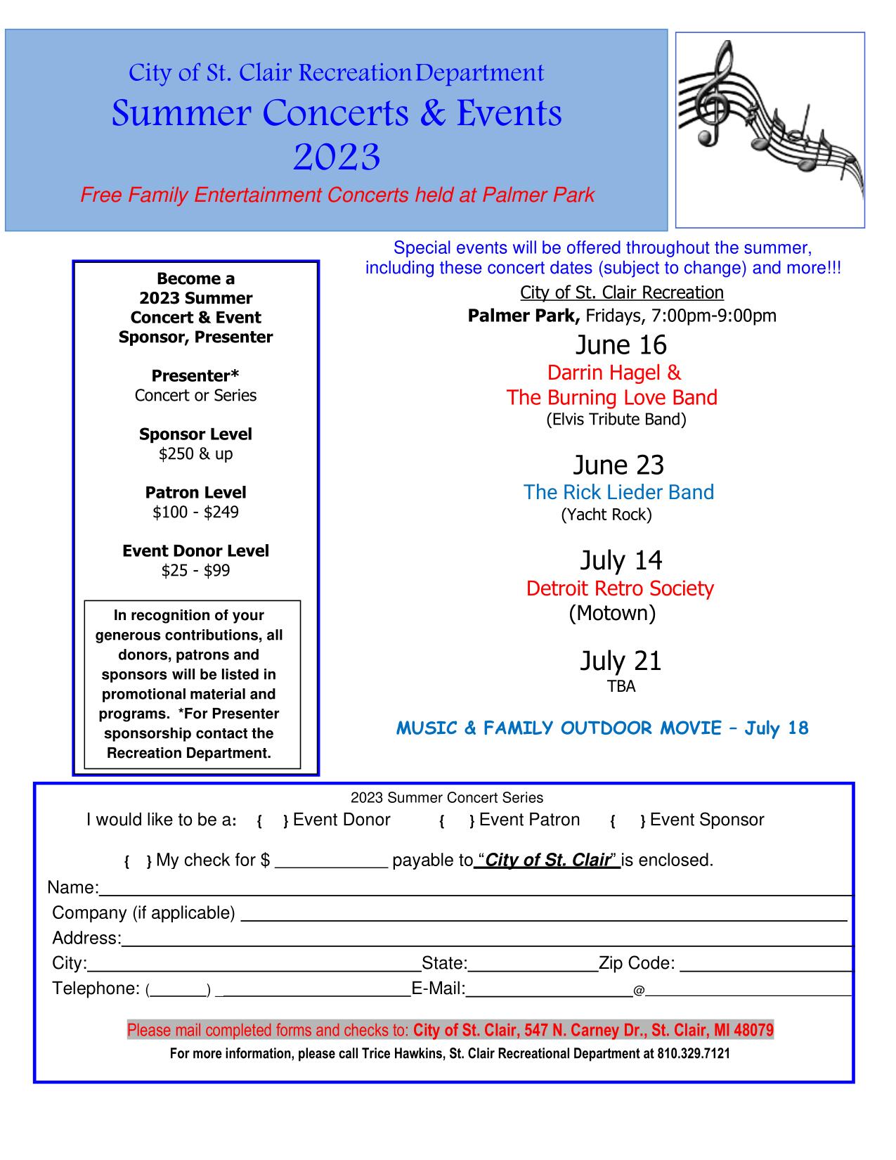 2023 Concert Donor Form
